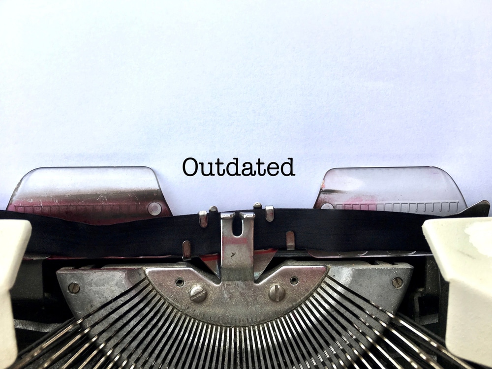Outdated,,Word,Title,Heading,Typewritten,In,Black,On,White,Paper